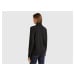 Benetton, Black Turtleneck Sweater In Cashmere And Wool Blend