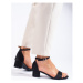 Pk Módní černé sandály dámské na širokém podpatku ruznobarevne