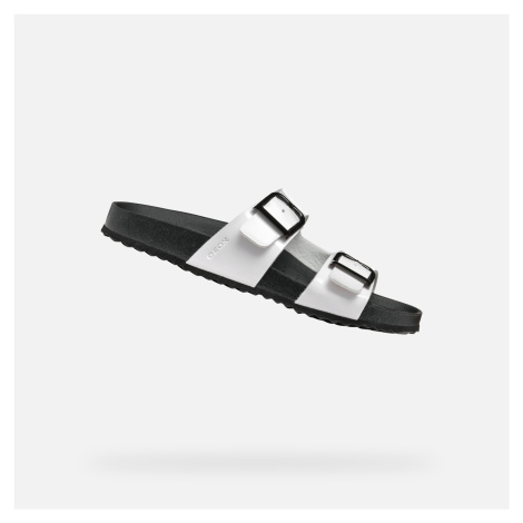 Bílé dámské pantofle Geox Brionia R - Dámské