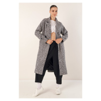 Bigdart 9120 Dvouřadý límec Boucle Coat - Černá