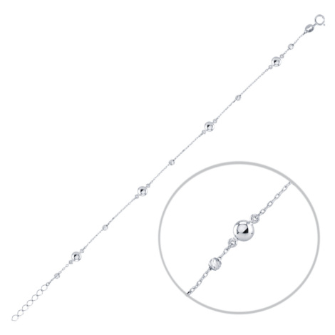 Olivie Zlatý náramek z bílého zlata s kuličkami Au 585/1000