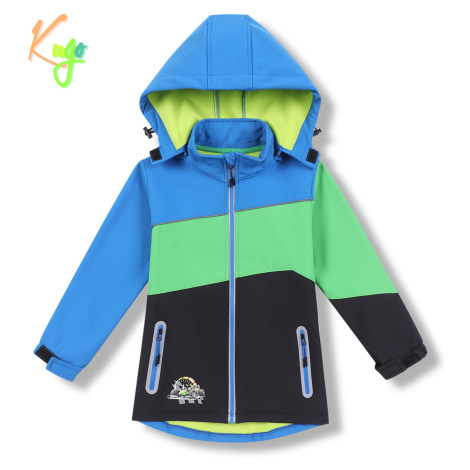 Chlapecká softshellová bunda, zateplená KUGO HK5602, modrá / zelená / černá Barva: Modrá
