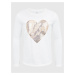 Bílé holčičí bavlněné tričko s motivem srdce GAP