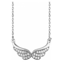 Klenoty Amber Luxusní stříbrný náhrdelník křídla se zirkony