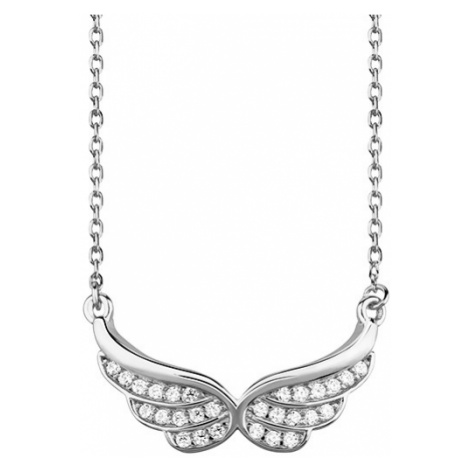 Klenoty Amber Luxusní stříbrný náhrdelník křídla se zirkony