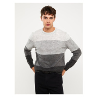 LC Waikiki Crew Neck Long Sleeve Color Block Men's Knitwear Sweater