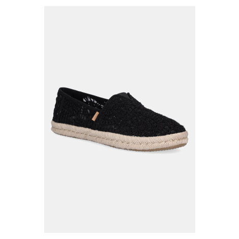Espadrilky Toms CROCHET LACE černá barva, 10021938