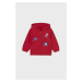 Kojenecká mikina Mayoral červená barva, s kapucí, s aplikací