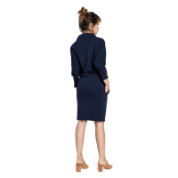 Šaty s rukávy tmavě modré model 18002399 - BeWear