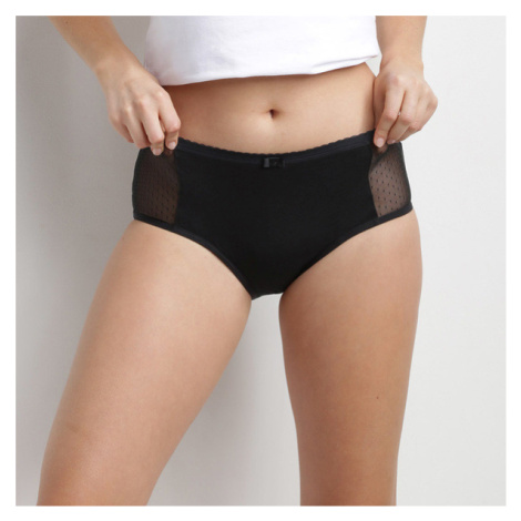 DIM MENSTRUAL LACE BOXER - Menstrual panties with lace - black