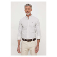 Košile Tommy Hilfiger béžová barva, slim, s límečkem button-down, MW0MW33778