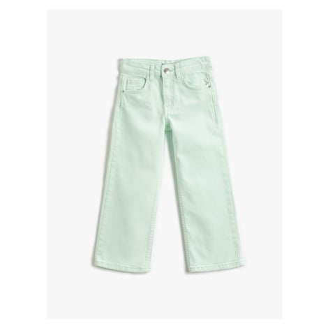 Koton rovné džíny s kapsami, volný střih - Rovné džíny s nastavitelným elastickým pasem.