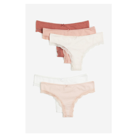 H & M - Balení: 5 kalhotek brazilian - růžová H&M