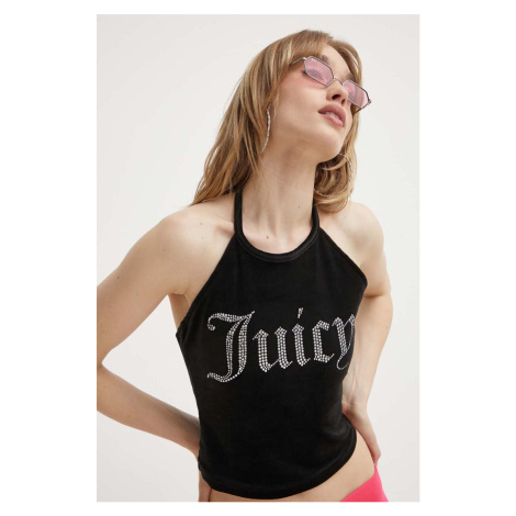 Velurový top Juicy Couture černá barva, JCWC122002