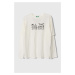 Dětská bavlněná košile s dlouhým rukávem United Colors of Benetton bílá barva, s potiskem
