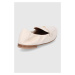 Kožené mokasíny Tory Burch dámské, krémová barva, na plochém podpatku