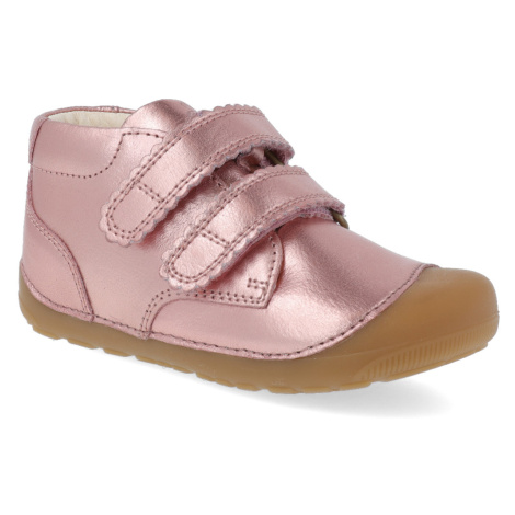 Barefoot kotníková obuv Bundgaard - Petit Velcro Blonde Rose Gold