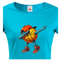 Dámské triko Basketbalový míč dab dance - vtipné basketbalové tričko