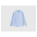 Benetton, Linen Short With Mandarin Collar