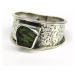 AutorskeSperky.com - Stříbrný prsten s vltavínem - S5372