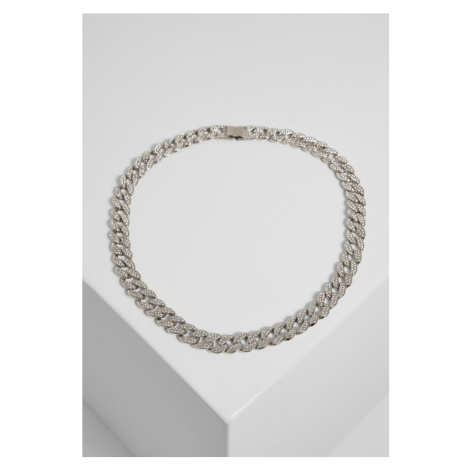 Heavy Necklace With Stones - silver