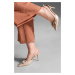 Marjin Women's Stiletto Pointed Toe Heeled Shoes Pidar Beige