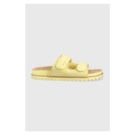 Semišové pantofle Gant Mardale dámské, žlutá barva, 26563891.G301