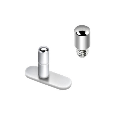 Násada implantátu microdermal, z oceli 316L, stříbrná barva, 2 mm Šperky eshop