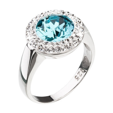 Evolution Group Stříbrný prsten s modrým krystalem Swarovski 35026.3