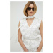 Halenka Calvin Klein dámská, bílá barva, vzorovaná