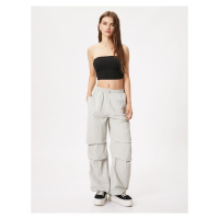 Koton Loose Parachute Trousers Fold Detail