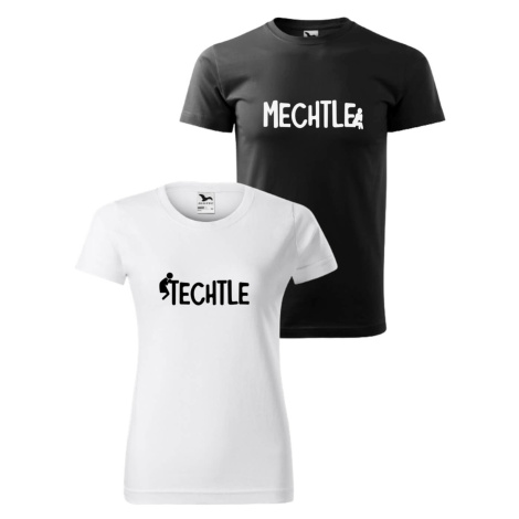 DOBRÝ TRIKO Párová trička s potiskem Techtle mechtle Barva: Černé pánské + Bílé dámské tričko