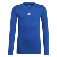 adidas TEAM BASE LONG SLEEVE TEE Juniorské fotbalové triko, modrá, velikost