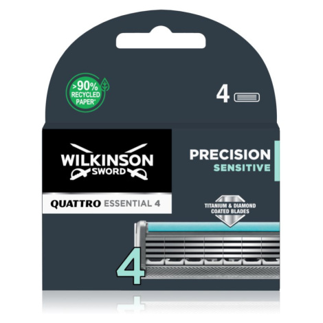 Wilkinson Sword Quattro Essential 4 Precision Sensitive náhradní břity 4 ks