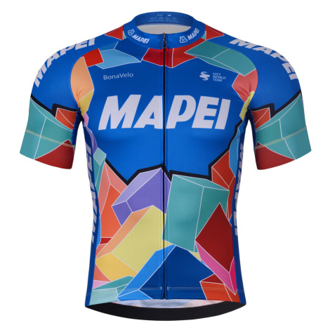 BONAVELO Cyklistický dres s krátkým rukávem - MAPEI - modrá/vícebarevná