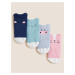 Froté ponožky pro miminka se zvířecím motivem a vysokým podílem bavlny, 4 páry Marks & Spencer v