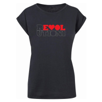 Merchcode / Ladies Beatles - Revolution Lights T-Shirt navy