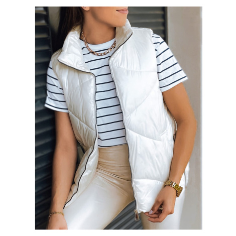 Ladies quilted vest HOLO cream Dstreet TY3042