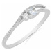 Prsten stříbrný s broušeným akvamarínem a zirkonem Ag 925 031121 AQ - 62 mm , 1,25 g