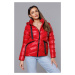 Krátká červená dámská zimní bunda (23066-(270)(1))