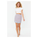 Trendyol Gray End Detail Mini Woven Skirt