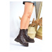 Fox Shoes Brown Thick Soled Women's Daily Boots Boots