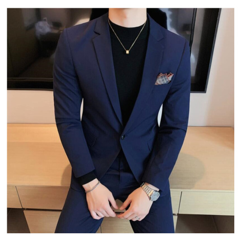 Jednobarevný hladký oblek luxusní sako + kalhoty JFC FASHION