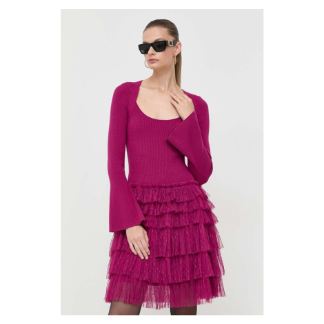 Šaty Twinset fialová barva, mini