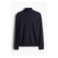 H & M - Svetr's rolákem jemného úpletu Slim Fit - modrá