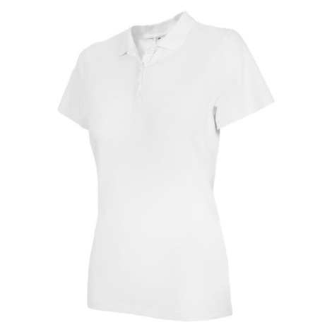 4F WOMEN'S T-SHIRT Dámské tričko s límečkem, bílá, velikost