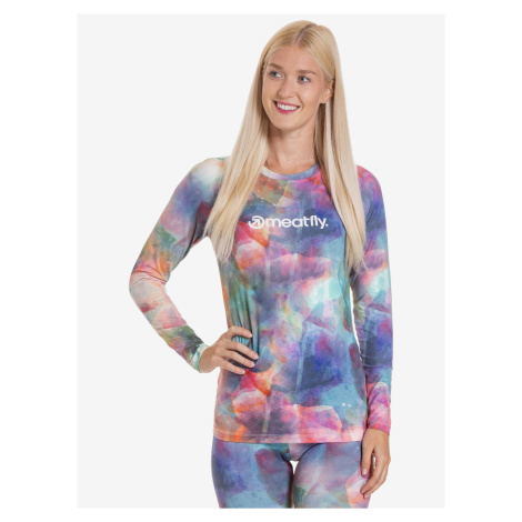 Modro-fialové dámské vzorované termo tričko Meatfly Capa