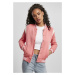 Ladies Inset College Sweat Jacket - palepink/whitesand