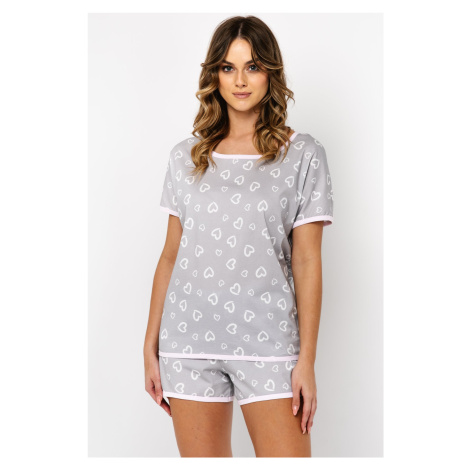 Dámské pyžamo Italian Fashion Noelie - krátké Světle šedá