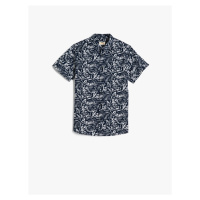 Koton Short Sleeve Shirt with Palm Print